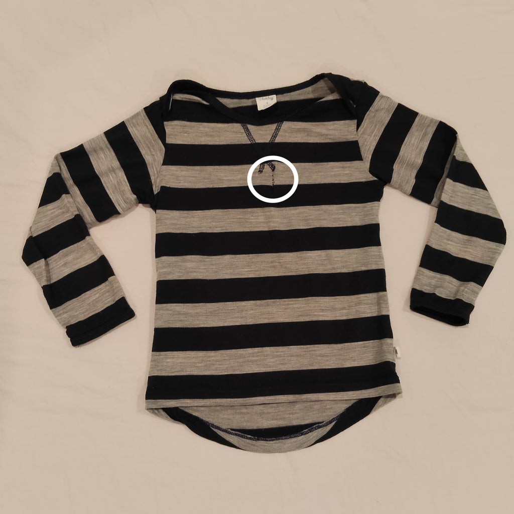 NATURE BABY 100% Merino top size 4yrs unisex stripes long sleeve
