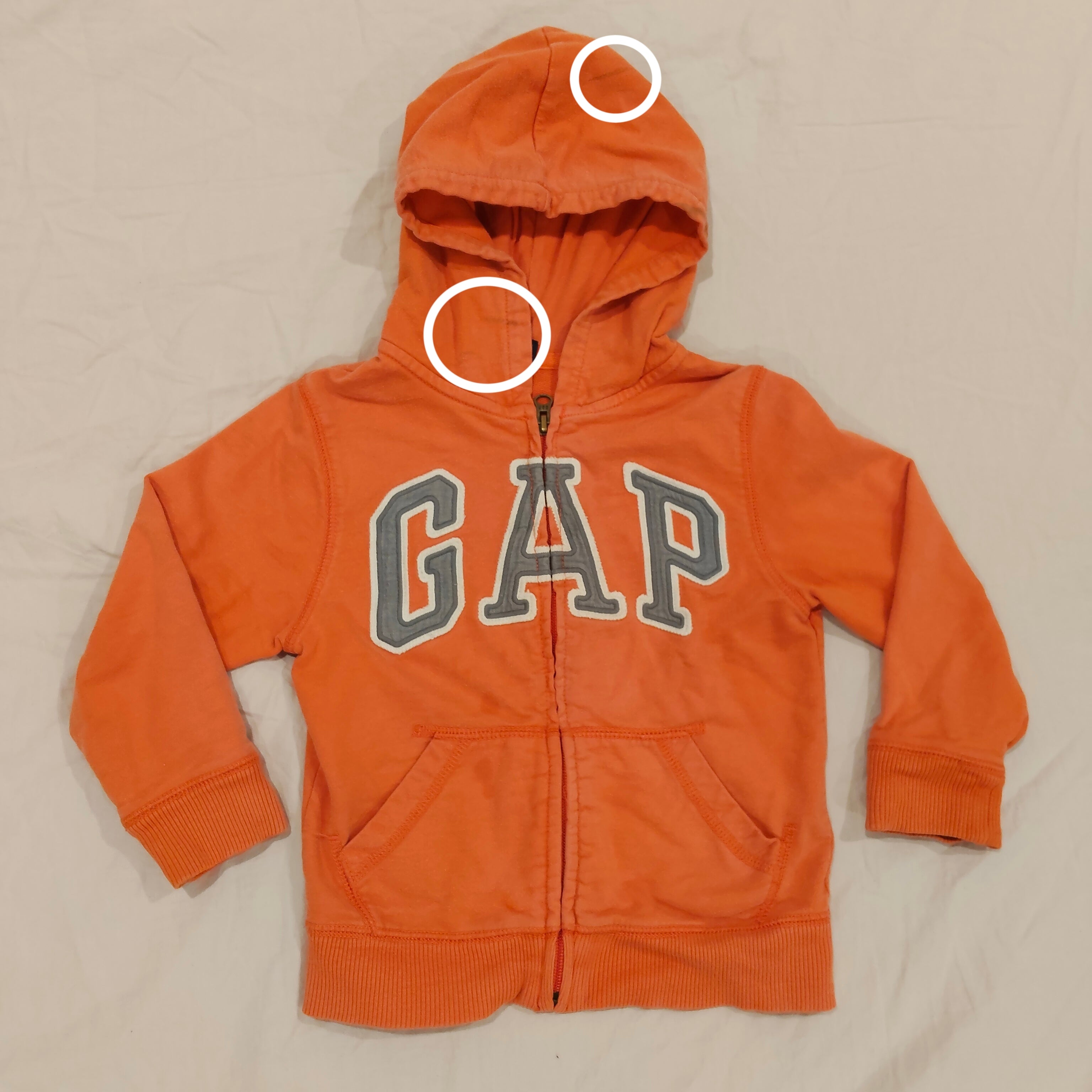 GAP zip up hoodie size 5yrs unisex kids orange