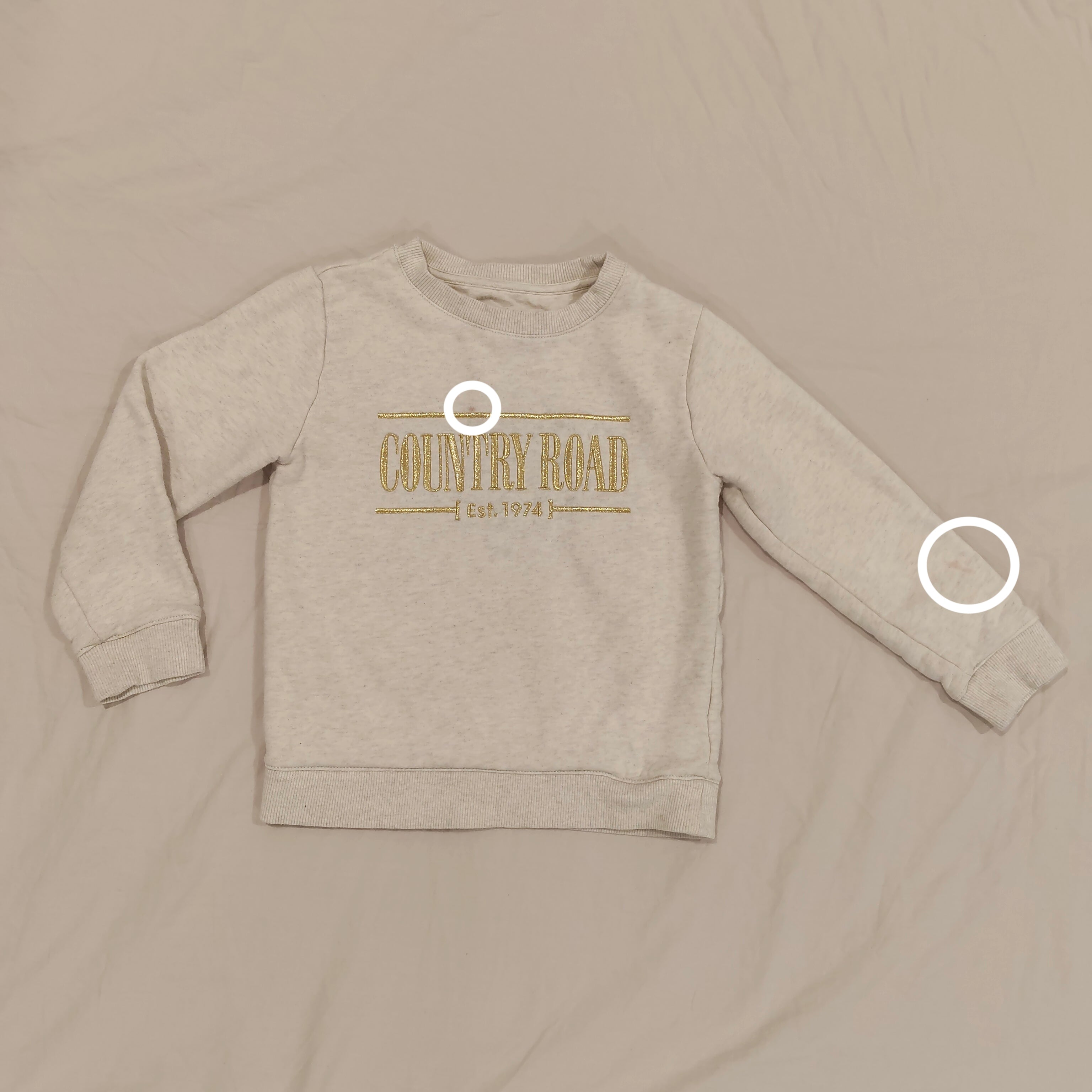 COUNTRY ROAD Heritage Crew Sweatshirts size 5 with metallic gold embroidered