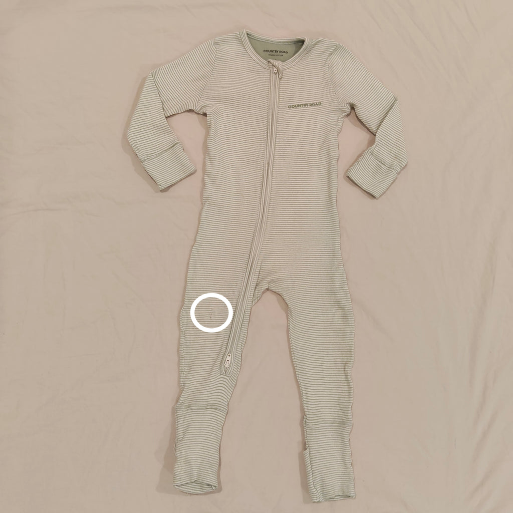 COUNTRY ROAD Organically Grown Cotton Stripe Rib Jumpsuit size 6-12M Baby