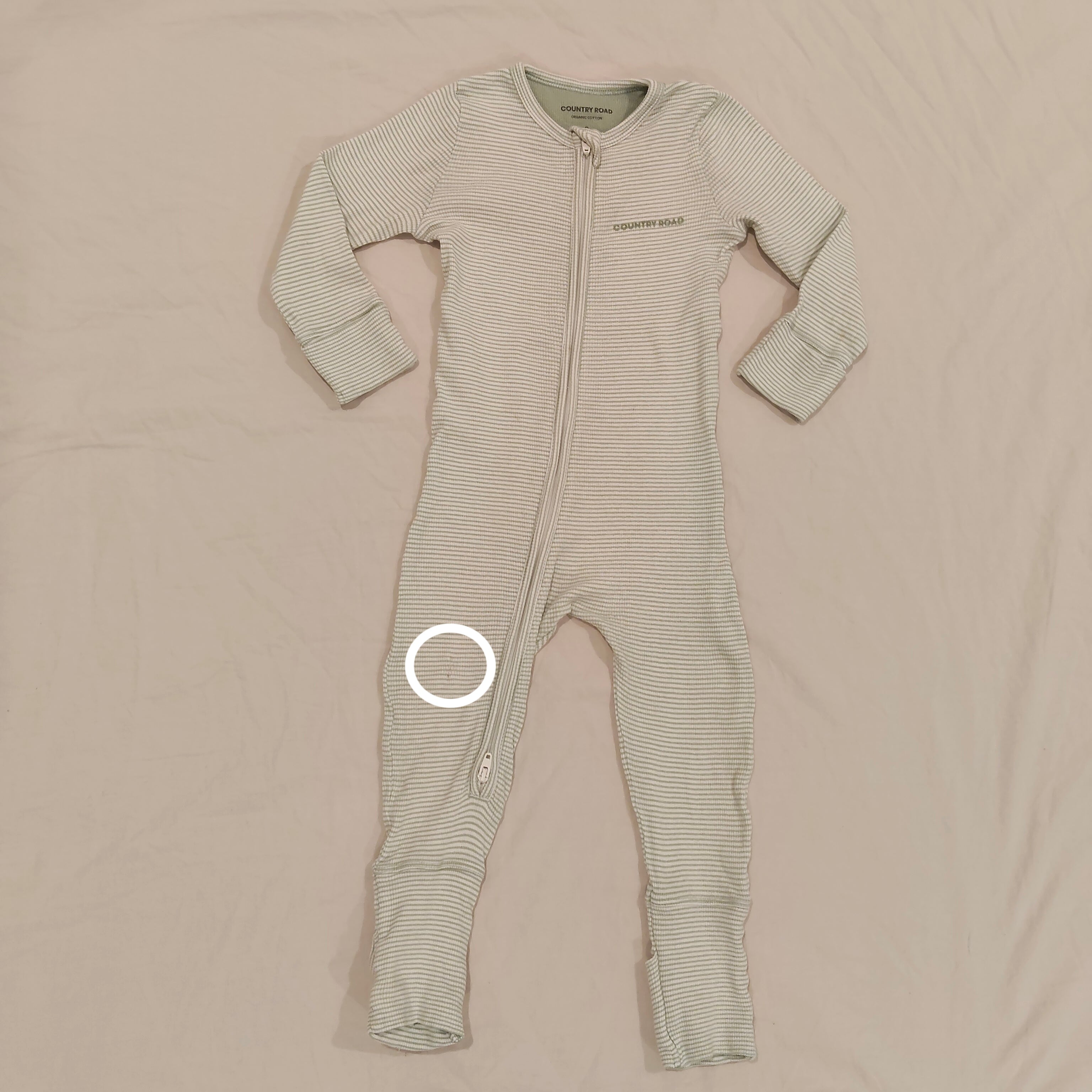 COUNTRY ROAD Organically Grown Cotton Stripe Rib Jumpsuit size 6-12M Baby