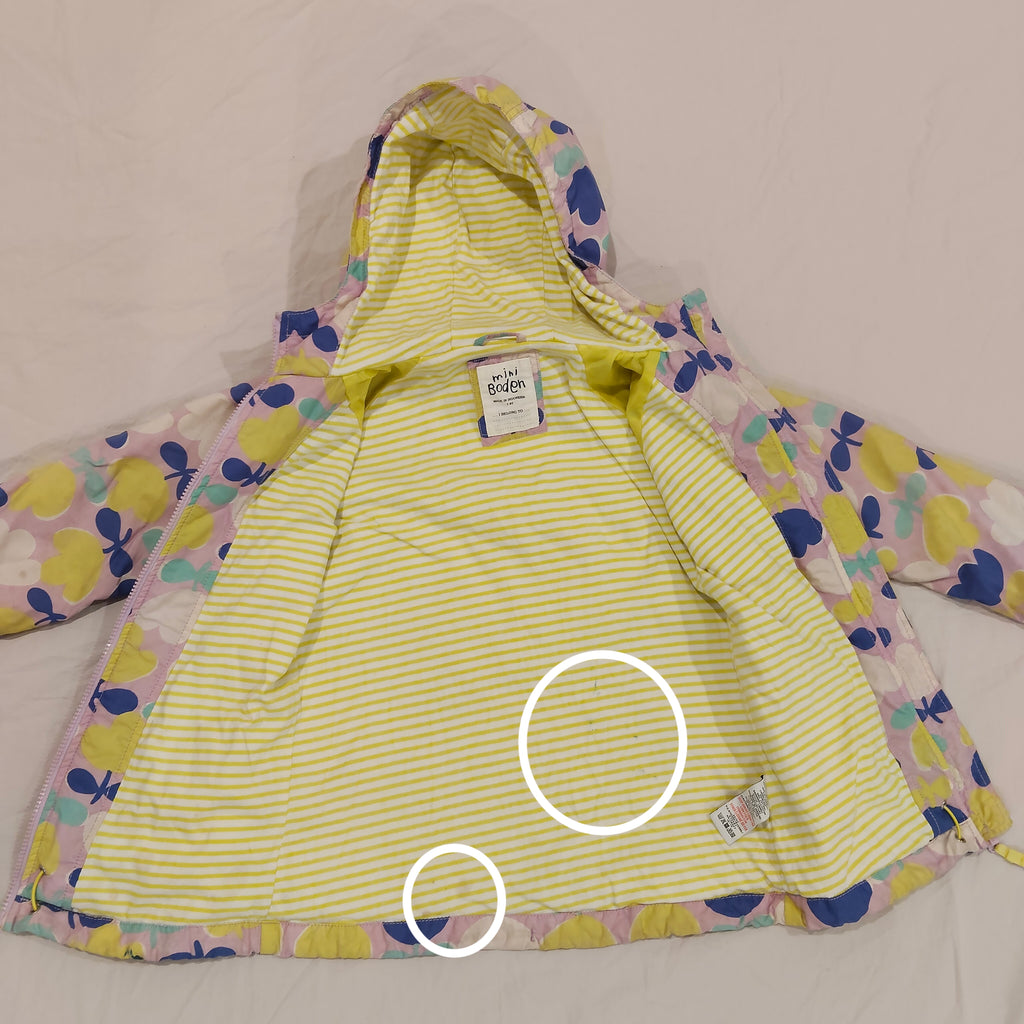 MINI BODEN colourful hooded rain jacket Size 7-8Yrs Girls