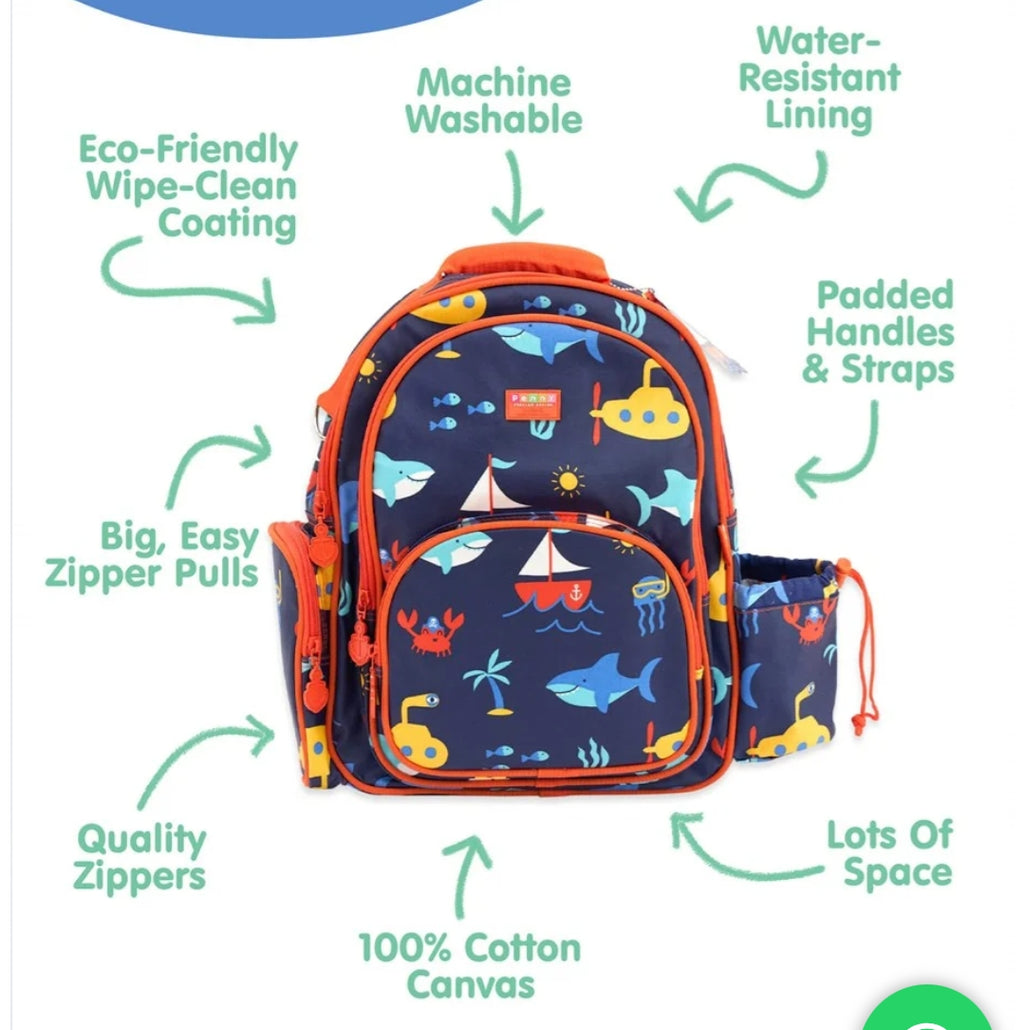 Penny Scallan Large Backpack - Anchors Away print 30x40cm