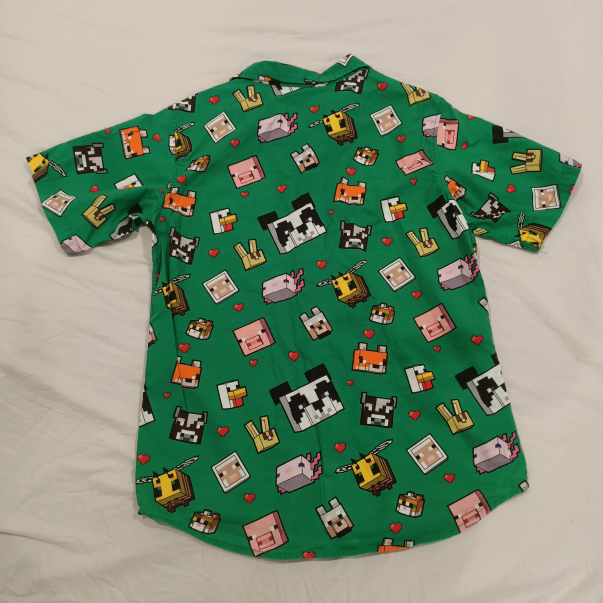 MINECRAFT shirt size 14 boys short sleeve green