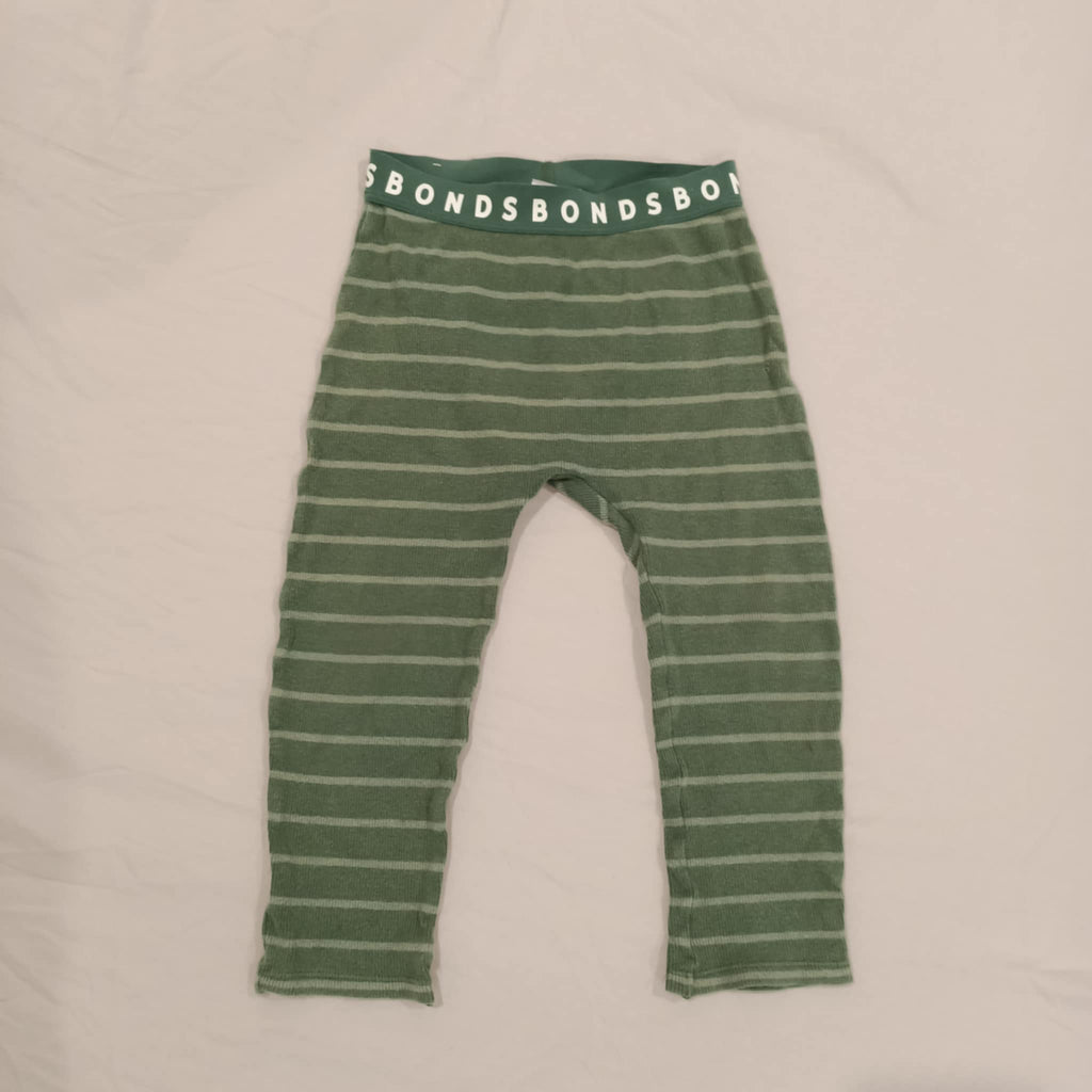 BONDS legging size 3 boys green stripes