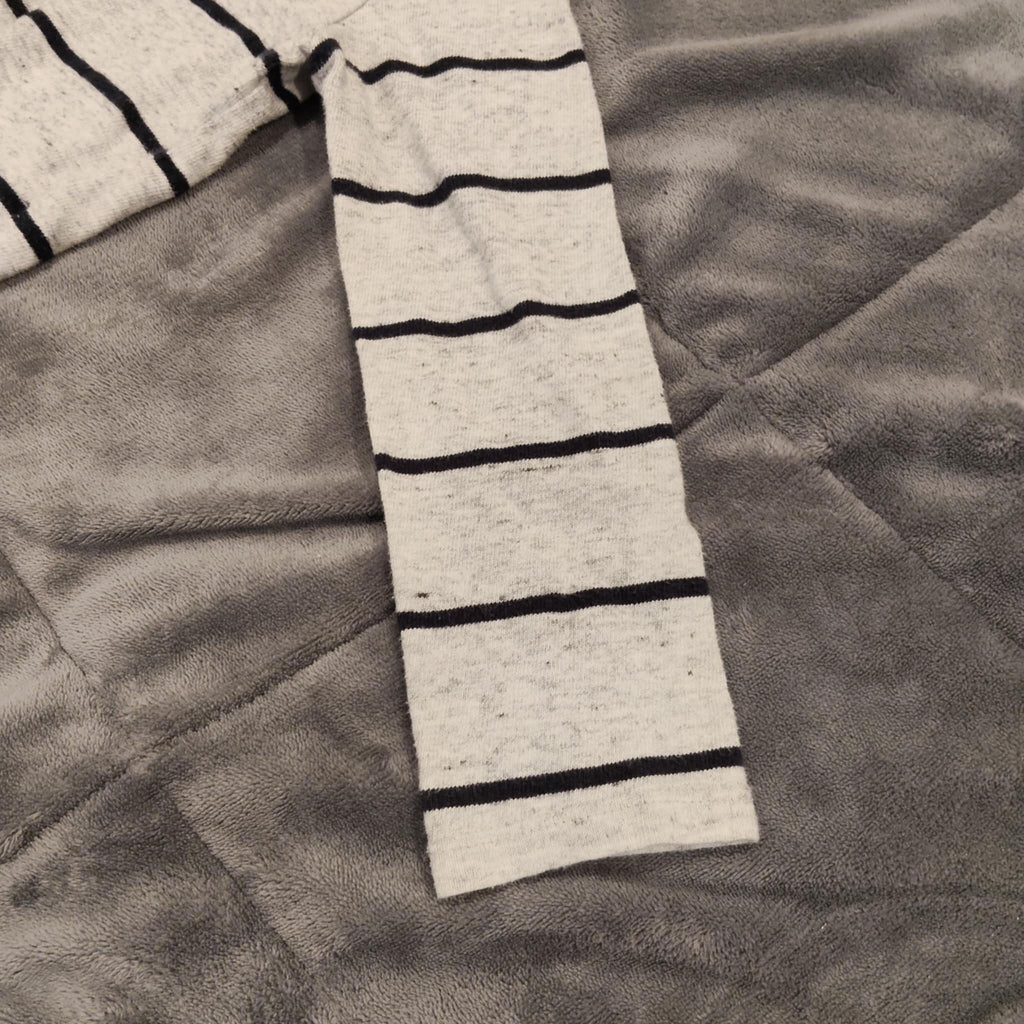 SEED top size 6 long sleeve stripes embroidered logo