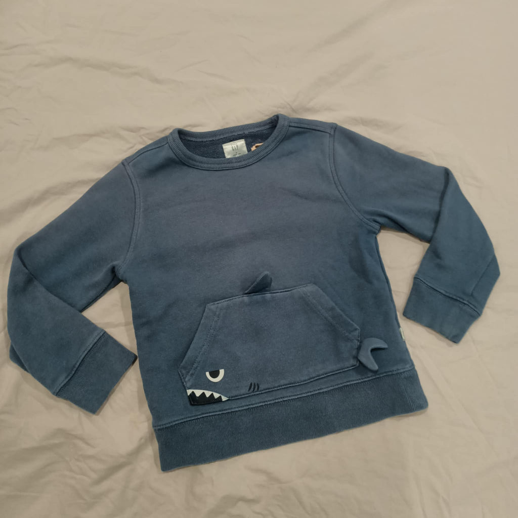 GAP jumper size 5 boys dark blue Shark