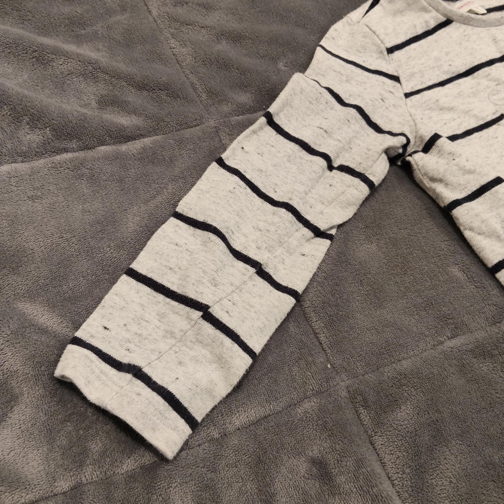 SEED top size 6 long sleeve stripes embroidered logo