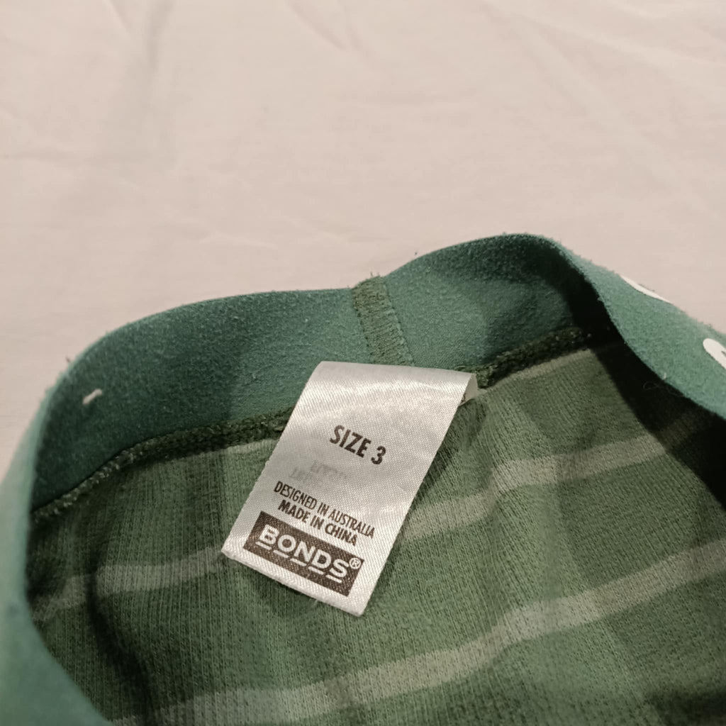 BONDS legging size 3 boys green stripes