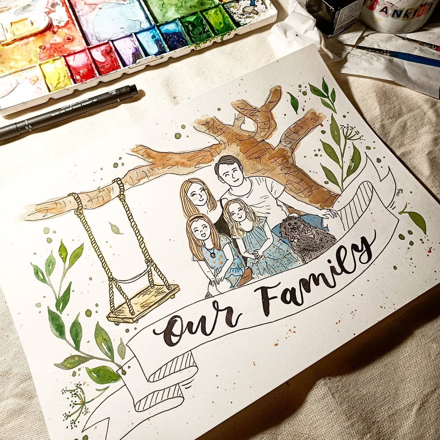 Hand-painted Custom Commissioned Portraits