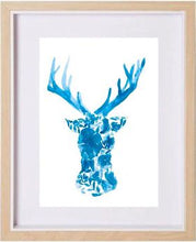 Load image into Gallery viewer, END OF LINE - Blue Floral Deer A4 Print
