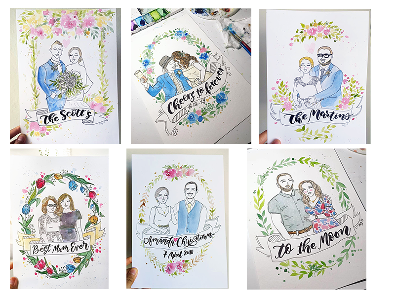 Hand-painted Custom Commissioned Portraits