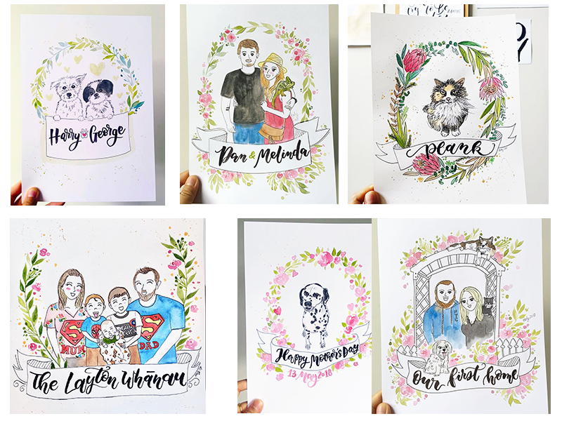 Hand-painted Custom Commissioned Portraits