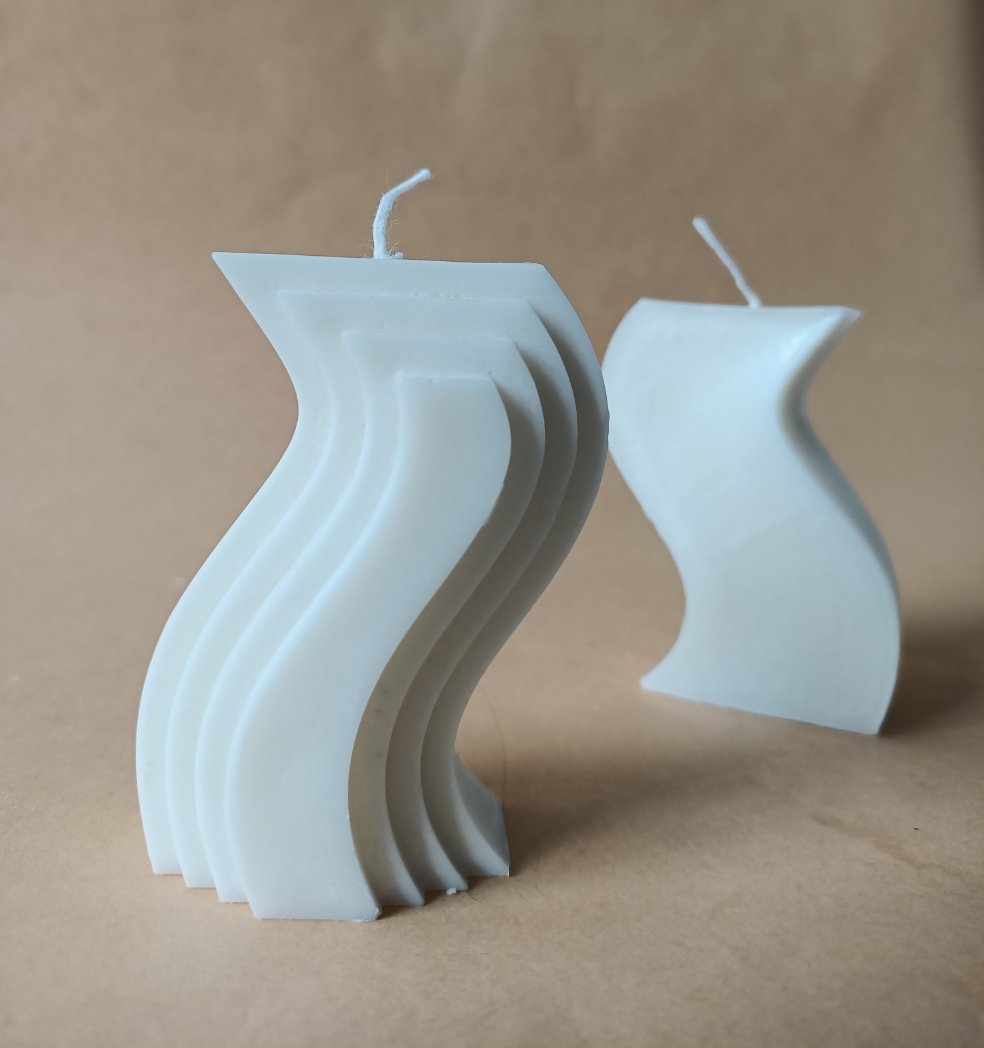 Wavy Striped Candle