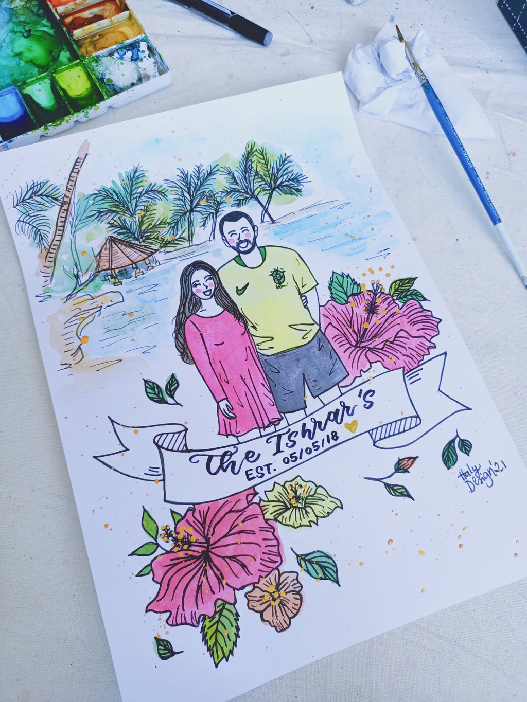 Hand-painted Custom Commissioned Portraits