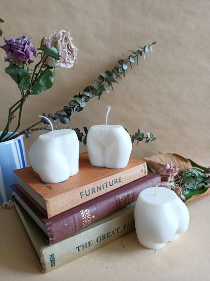 Wholesale - Peachy Booty Bum Soy Candle (White)