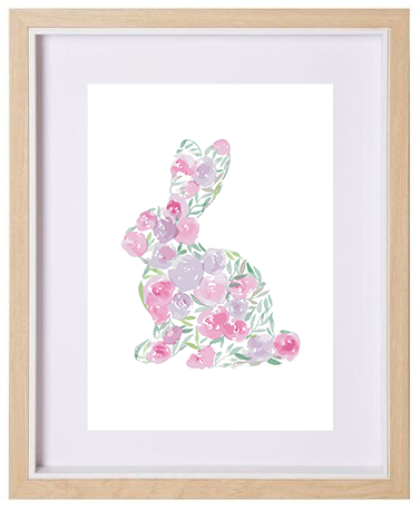 END OF LINE - Floral Bunny A4 Print
